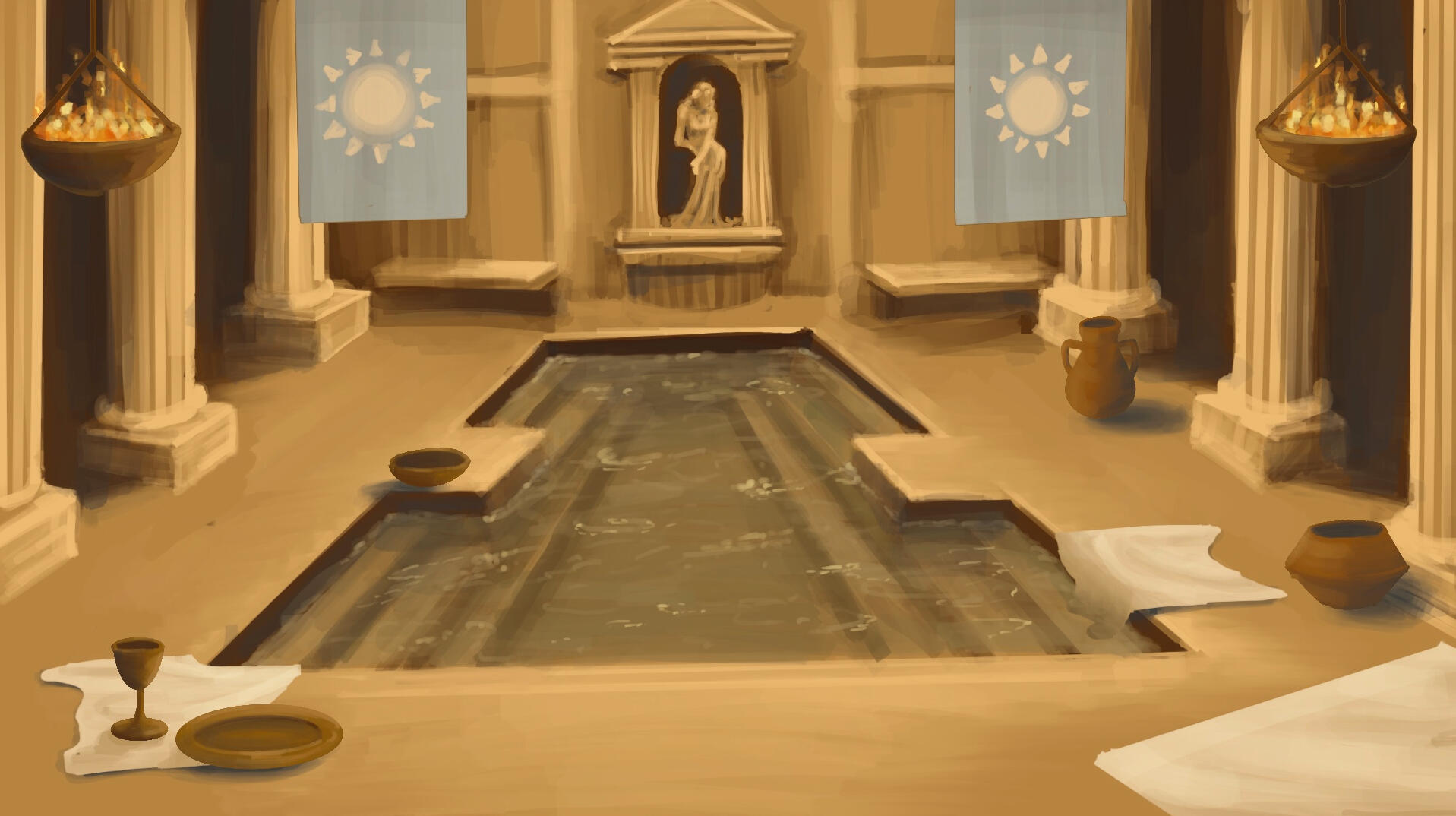 Concept - Greek bathhouse Concept - Greek bathhouse